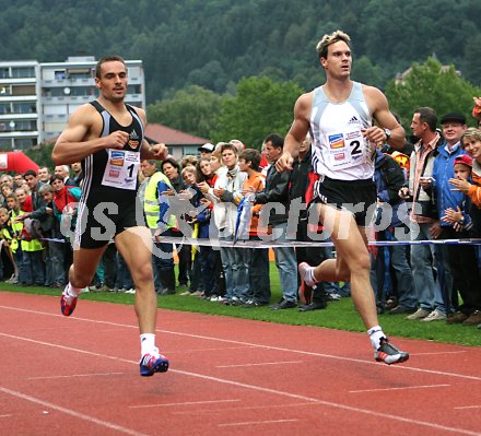 Wolfsberg, K?rnten, ?sterreich. 100 Minuten Zehnkampf in Wolfsberg. 400 Meter Lauf. Roman Sebrle (Tschechien) uns Attila Zsivoczky (Ungarn). Wolfsberg, am 26.8.2005.
Foto: Kuess

---
pressefotos, pressefotografie, kuess, qs, qspictures, sport, bild, bilder, bilddatenbank