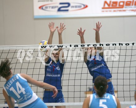 Volleyball. MEVZA. ATSC Wildcats gegen TPV Novo Mesto. Marina Novosel, Ana Mijatovic (ATSC). Klagenfurt, am 29.9.2006.
---
pressefotos, pressefotografie, kuess, qs, qspictures, sport, bild, bilder, bilddatenbank