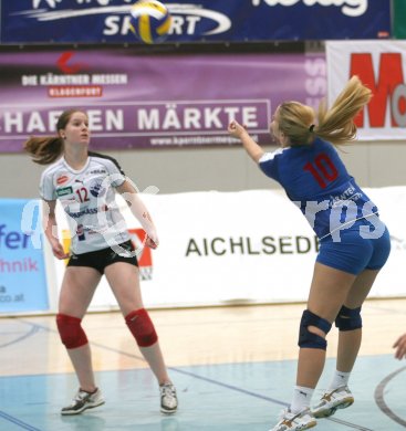 Volleyball Bundesliga. Cup. ATSC Wildcats gegen AVC Klagenfurt. Elena Kaaden, Eva Bolg (ATSC). Klagenfurt, am 3.12.2006.
Foto: Kuess
---
pressefotos, pressefotografie, kuess, qs, qspictures, sport, bild, bilder, bilddatenbank