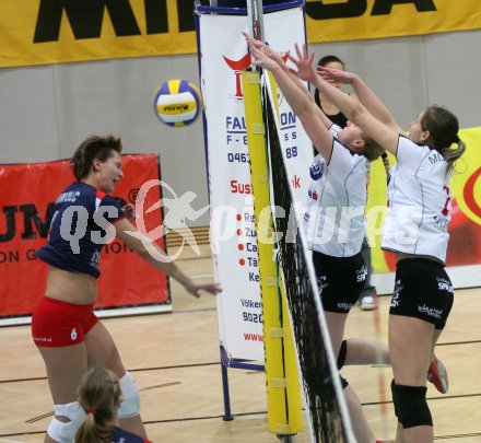 Volleyball MEVZA. Wildcats gegen Nova Gorica. Sigrid Sumper, Ana Mijatovic (Wildcats). Klagenfurt,  am 10.2.2007.
Foto: Kuess
---
pressefotos, pressefotografie, kuess, qs, qspictures, sport, bild, bilder, bilddatenbank