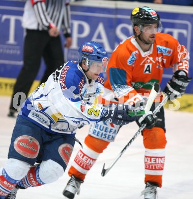 Eishockey Bundesliga. VSV gegen EC Graz 99ers. G?nther Lanzinger (VSV), Robert Guillet (Graz). Villach, am 28.1.2007.
Foto: Kuess
---
pressefotos, pressefotografie, kuess, qs, qspictures, sport, bild, bilder, bilddatenbank