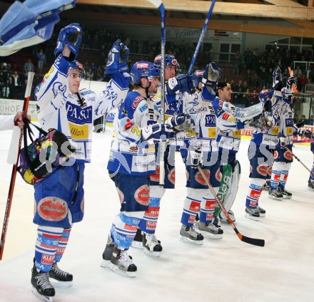 Eishockey Bundesliga. VSV gegen EHC Liwest Linz. Jubel VSV. Villach, am 15.3.2007.
Foto: Kuess
---
pressefotos, pressefotografie, kuess, qs, qspictures, sport, bild, bilder, bilddatenbank