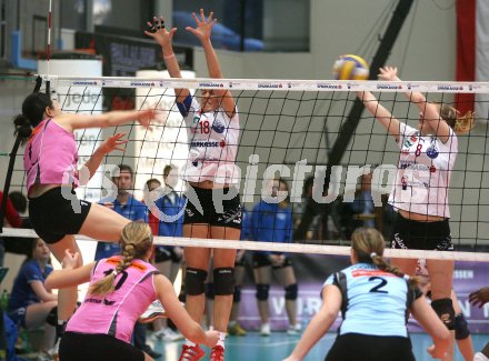 Volleyball Cup Final Four. ATSC Wildcats gegen SG SVS Sokol Post X-volley. Kerstin Pichler, Sigrid Kerber (Wildcats). Klagenfurt, am 26.2.2007.
Foto: Kuess
---
pressefotos, pressefotografie, kuess, qs, qspictures, sport, bild, bilder, bilddatenbank