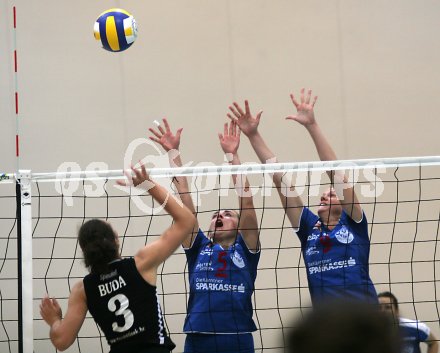 Volleyball Europacup. ATSC Wildcats gegen Velika Gorica (Kroatischer Vizemeister). Block von Maja Kaczmarek und Sigrid Sumper. Klagenfurt, am 29.10.2005.
---
pressefotos, pressefotografie, kuess, qs, qspictures, sport, bild, bilder, bilddatenbank