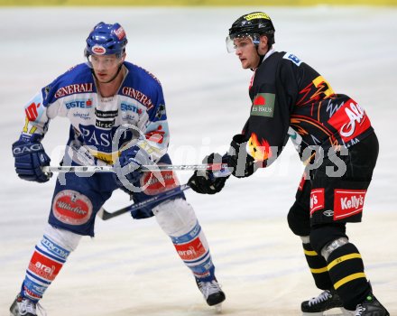 Eishockey Bundesliga. VSV gegen Vienna Capitals. Marc Brown (VSV) Harlan Pratt, (Caps). Villach, am 9.3.2007.
Foto: Kuess
---
pressefotos, pressefotografie, kuess, qs, qspictures, sport, bild, bilder, bilddatenbank