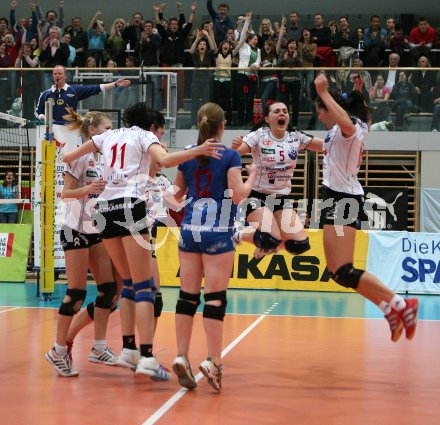 Volleyball Cup Final Four. ATSC Wildcats gegen SG SVS Sokol Post X-volley. Jubel Wildcats. Klagenfurt, am 26.2.2007.
Foto: Kuess
---
pressefotos, pressefotografie, kuess, qs, qspictures, sport, bild, bilder, bilddatenbank