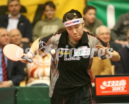 Tischtennis. Damen EM Qualifikationsspiel ?sterreich gegen Slowenien. LI Qiangbing (?sterreich). Bleiburg, am 11.1.2007.
Foto: Powerpixx/Kuess
---
pressefotos, pressefotografie, kuess, qs, qspictures, sport, bild, bilder, bilddatenbank