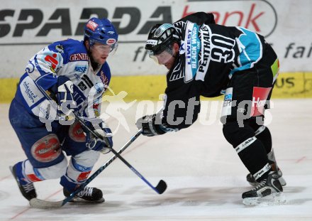 Eishockey Bundesliga. VSV gegen EHC Liwest Linz. Roland Kaspitz (VSV), Christian Perthaler (Linz). Villach, am 15.3.2007.
Foto: Kuess
---
pressefotos, pressefotografie, kuess, qs, qspictures, sport, bild, bilder, bilddatenbank