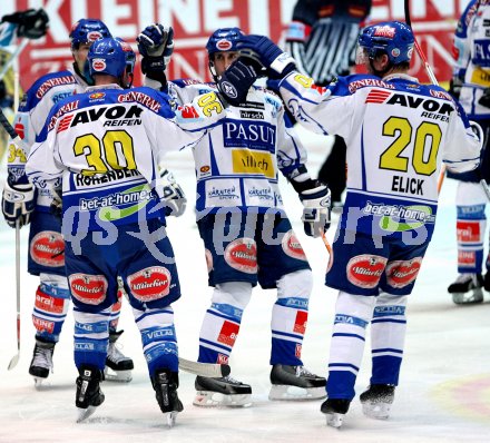 Eishockey Bundesliga. VSV gegen EHC Liwest Linz. Torjubel VSV. Villach, am 15.3.2007.
Foto: Kuess
---
pressefotos, pressefotografie, kuess, qs, qspictures, sport, bild, bilder, bilddatenbank