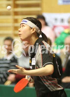 Tischtennis. Damen EM Qualifikationsspiel ?sterreich gegen Slowenien. Li Quiangbing,  (?sterreich). Bleiburg, am 11.1.2007.
Foto: Powerpixx/Kuess    
---
pressefotos, pressefotografie, kuess, qs, qspictures, sport, bild, bilder, bilddatenbank