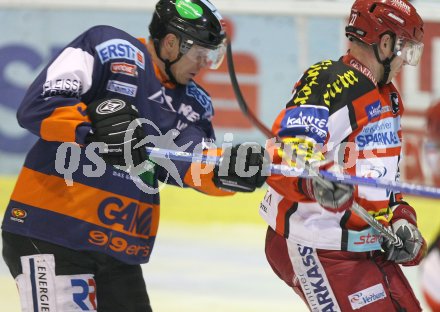 Eishockey Bundesliga. KAC gegen Graz 99ers. Jeremy Rebek (KAC), Jari Suorsa (Graz). Klagenfurt, am 14.1.2007.
Foto: Kuess
---
pressefotos, pressefotografie, kuess, qs, qspictures, sport, bild, bilder, bilddatenbank