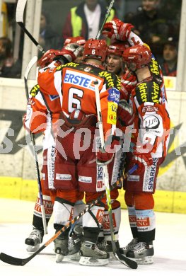 Eishockey Bundesliga. KAC gegen Jesenice. Torjubel KAC. Klagenfurt, am 4.3.2007.
Foto: Kuess
---
pressefotos, pressefotografie, kuess, qs, qspictures, sport, bild, bilder, bilddatenbank