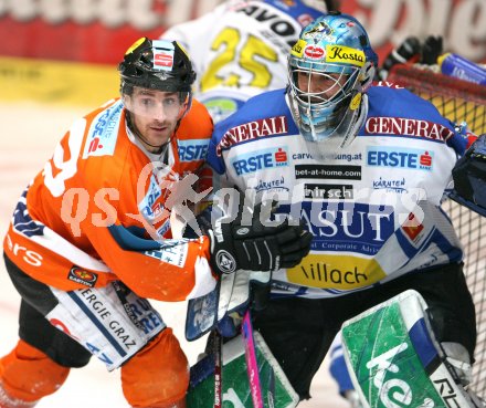 Eishockey Bundesliga. VSV gegen EC Graz 99ers. Gert Prohaska (VSV), Greg Day (Graz). Villach, am 28.1.2007.
Foto: Kuess
---
pressefotos, pressefotografie, kuess, qs, qspictures, sport, bild, bilder, bilddatenbank