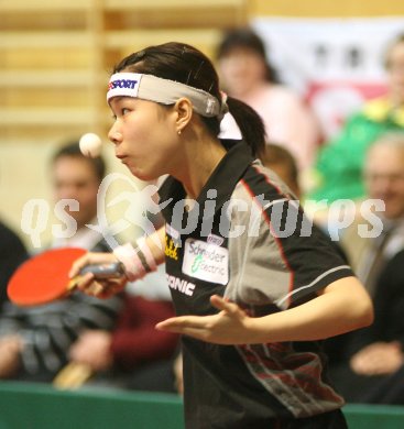 Tischtennis. Damen EM Qualifikationsspiel ?sterreich gegen Slowenien. Li Quiangbing,  (?sterreich). Bleiburg, am 11.1.2007.
Foto: Powerpixx/Kuess    
---
pressefotos, pressefotografie, kuess, qs, qspictures, sport, bild, bilder, bilddatenbank