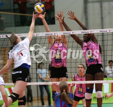 Volleyball Cup Final Four. ATSC Wildcats gegen SG SVS Sokol Post X-volley. Qing Li, Dianna Ojo (Post). Klagenfurt, am 26.2.2007.
Foto: Kuess
---
pressefotos, pressefotografie, kuess, qs, qspictures, sport, bild, bilder, bilddatenbank