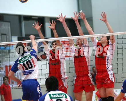 Volleyball. Cup Final Four. SK Posojilnica Aich/Dob gegen Hypo VBK Klagenfurt. Huber Alexander, Rohrer Martin, Breuss Simon (HYPO). Klagenfurt, 25.2.2007
Foto: Kuess 
---
pressefotos, pressefotografie, kuess, qs, qspictures, sport, bild, bilder, bilddatenbank