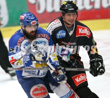 Eishockey Bundesliga. VSV gegen Vienna Capitals. Markus Peintner (VSV), Darcy Werenka  (Caps). Villach, am 9.3.2007.
Foto: Kuess
---
pressefotos, pressefotografie, kuess, qs, qspictures, sport, bild, bilder, bilddatenbank