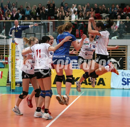 Volleyball Cup Final Four. ATSC Wildcats gegen SG SVS Sokol Post X-volley. Jubel Wildcats. Klagenfurt, am 26.2.2007.
Foto: Kuess
---
pressefotos, pressefotografie, kuess, qs, qspictures, sport, bild, bilder, bilddatenbank