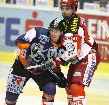 Eishockey Bundesliga. KAC gegen Graz 99ers. Jonathan Aitken (KAC), Jari Suorsa (Graz). Klagenfurt, am 14.1.2007.
Foto: Kuess
---
pressefotos, pressefotografie, kuess, qs, qspictures, sport, bild, bilder, bilddatenbank