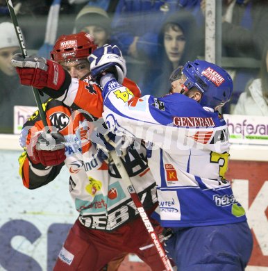 Eishockey Bundesliga. KAC gegen VSV.  Aitken Johnathan (KAC), Peintner Markus (VSV). Klagenfurt, am 21.1.2007.
Foto: Kuess
---
pressefotos, pressefotografie, kuess, qs, qspictures, sport, bild, bilder, bilddatenbank