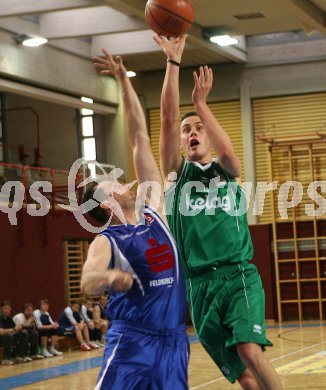 Basketball K?rntner Liga. W?rthersee Piraten gegen Feldkirchen. Duller (Piraten), Kosir (Feldkirchen). Klagenfurt, am 12.5.2007.
Foto: Kuess 
---
pressefotos, pressefotografie, kuess, qs, qspictures, sport, bild, bilder, bilddatenbank