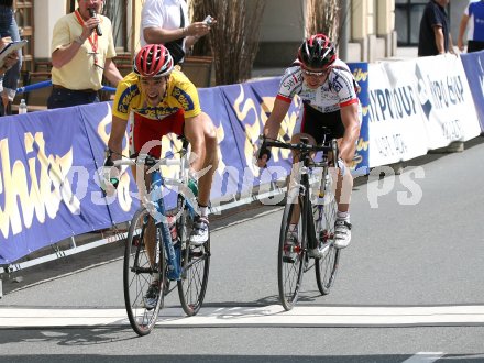 Radfahren. 20. Int. Grand Prix Suedkaernten. Elitefahrer. Zieleinlauf. Markus Eibegger (1., Team Elk Haus Simplon/Union Elk Haus), Martin Riska  (2., Swiag Pro Cycling Team). Voelkermarkt, am 3.6.2007.
Foto: Kuess
---
pressefotos, pressefotografie, kuess, qs, qspictures, sport, bild, bilder, bilddatenbank