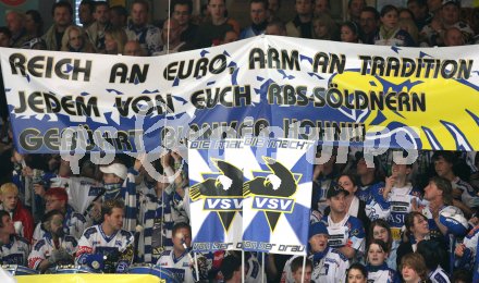 Eishockey Bundesliga. VSV gegen Red Bull Salzburg. Fansektor VSV. Villach, am 3.4.2007.
Foto: Kuess
---
pressefotos, pressefotografie, kuess, qs, qspictures, sport, bild, bilder, bilddatenbank