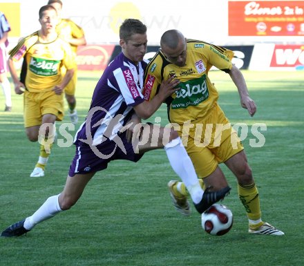 Fussball Red Zac. FC Kaernten gegen Austria Amateure. Stanko Bubalo (FCK), Christian Ramsebner (Austria). Klagenfurt, am 18.5.2007.
Foto: Kuess
---
pressefotos, pressefotografie, kuess, qs, qspictures, sport, bild, bilder, bilddatenbank