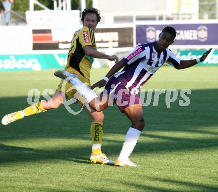 Fussball Red Zac. FC Kaernten gegen Austria Amateure. Gerald Strafner (FCK), Rubin Rafael Okotie (Austria). Klagenfurt, am 18.5.2007.
Foto: Kuess
---
pressefotos, pressefotografie, kuess, qs, qspictures, sport, bild, bilder, bilddatenbank