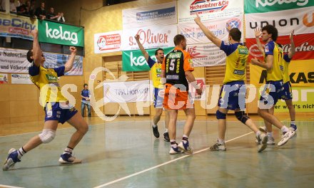 Volleyball Bundesliga. Aich/Dob gegen HYPO VBK. Jubel Aich/Dob. Bleiburg, 22.3.2007.
Foto: Kuess
---
pressefotos, pressefotografie, kuess, qs, qspictures, sport, bild, bilder, bilddatenbank