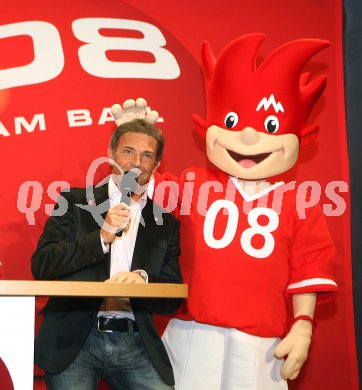 Euro 2008. Euro Maskottchen mit Landeshauptmann J?rg Haider. Klagenfurt, am 17.4.2007.
Foto: Kuess
---
pressefotos, pressefotografie, kuess, qs, qspictures, sport, bild, bilder, bilddatenbank