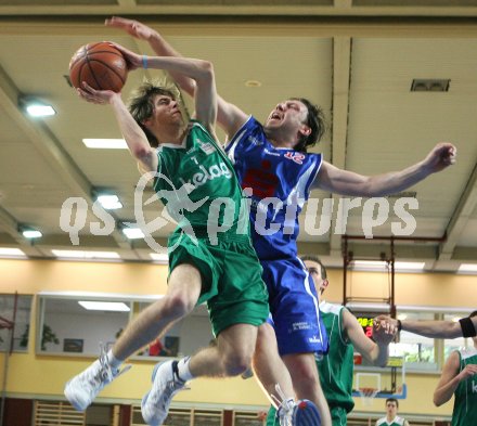 Basketball K?rntner Liga. W?rthersee Piraten gegen Feldkirchen. Allesch (Piraten), Fazlic (Feldkirchen). Klagenfurt, am 12.5.2007.
Foto: Kuess 
---
pressefotos, pressefotografie, kuess, qs, qspictures, sport, bild, bilder, bilddatenbank