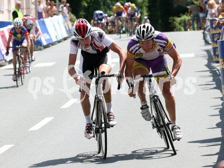 Radfahren. 20. Int. Grand Prix Suedkaernten. Zieleinlauf. Sebastian Lettner (ASVOE MTB Wagrain), Marco Haller (1., RLM ASVOE OEAMTC Kostels Radshop). Voelkermarkt, am 3.6.2007.
Foto: Kuess
---
pressefotos, pressefotografie, kuess, qs, qspictures, sport, bild, bilder, bilddatenbank