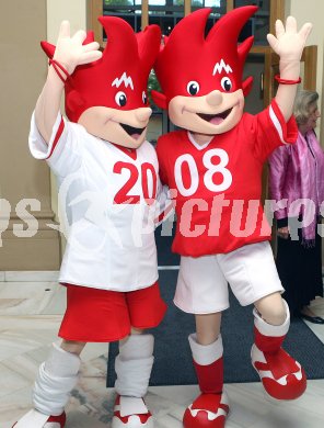 Fussball. Euro 2008. ?sterreich am Ball.   Euro Maskottchen. Klagenfurt, am 17.4.2007.
Foto: Kuess
---
pressefotos, pressefotografie, kuess, qs, qspictures, sport, bild, bilder, bilddatenbank