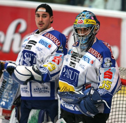 Eishockey Bundesliga. VSV gegen Liwest Black Wings Linz. Gert Prohaska, Bernhard Starkbaum (VSV). Villach, am 20.3.2007.
Foto: Kuess
---
pressefotos, pressefotografie, kuess, qs, qspictures, sport, bild, bilder, bilddatenbank