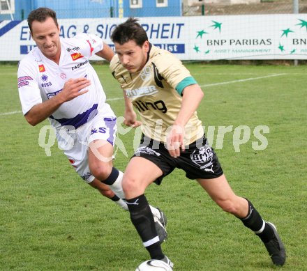 Fussball Regionalliga. SAK gegen SV Grieskirchen. Christian Moser (SAK), Kriztian Kvasz (Grieskirchen). Klagenfurt, am 5.5.2007.
Foto: Kuess
---
pressefotos, pressefotografie, kuess, qs, qspictures, sport, bild, bilder, bilddatenbank