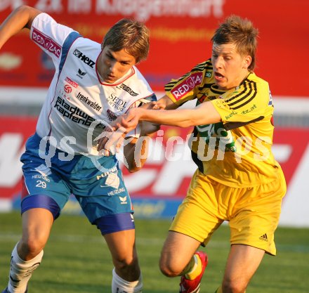 Fussball. Red Zac Liga. FC K?rnten gegen Kapfenberg. Guido Burgstaller (FCK), Dominique Taboga (Kapfenberg). Klagenfurt, am 27.4.2007.
Foto: Kuess 
---
pressefotos, pressefotografie, kuess, qs, qspictures, sport, bild, bilder, bilddatenbank