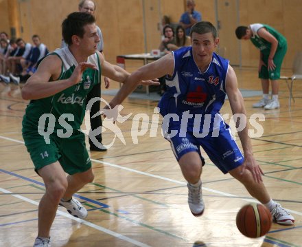 Basketball K?rntner Liga. Feldkirchen gegen W?rthersee Piraten.  Primoz Samar (Feldkirchen)  Maximilian Kunovjanek (Piraten). Feldkirchen, am 16.5.2007.
Foto: Kuess
---
pressefotos, pressefotografie, kuess, qs, qspictures, sport, bild, bilder, bilddatenbank