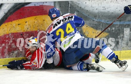 Eishockey Bundesliga. Red Bull Salzburg gegen VSV. Dieter Kalt (Salzburg), G?nther Lanzinger (VSV). Salzburg, am 5.4.2007.
Foto: Kuess
---
pressefotos, pressefotografie, kuess, qs, qspictures, sport, bild, bilder, bilddatenbank