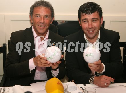 Pressekonferenz FCK neu.  J?rg Haider, Mario Canori. Klagenfurt, am 21.4.2007.
Foto: Kuess 
---
pressefotos, pressefotografie, kuess, qs, qspictures, sport, bild, bilder, bilddatenbank