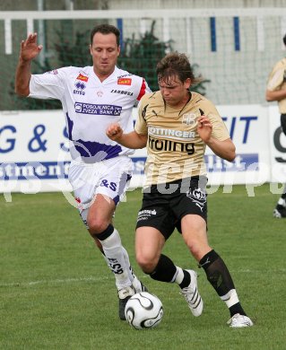 Fussball Regionalliga. SAK gegen SV Grieskirchen. Christian Moser (SAK), Hannes Danninger (Grieskirchen). Klagenfurt, am 5.5.2007.
Foto: Kuess
---
pressefotos, pressefotografie, kuess, qs, qspictures, sport, bild, bilder, bilddatenbank