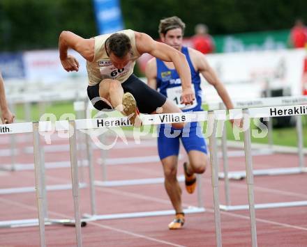 Leichtathletik. Top 4 Meeting in Villach. 10 Meter Huerden.  Elmar Lichtenegger (Oesterreich),  Manuel Prazak (Oesterreich). Villach, am 16.6.2007.
Foto: Kuess
---
pressefotos, pressefotografie, kuess, qs, qspictures, sport, bild, bilder, bilddatenbank