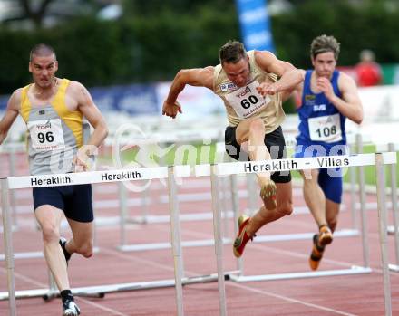 Leichtathletik. Top 4 Meeting in Villach. 10 Meter Huerden. Falk Balzer (Deutschland); Elmar Lichtenegger (Oesterreich),  Manuel Prazak (Oesterreich). Villach, am 16.6.2007.
Foto: Kuess
---
pressefotos, pressefotografie, kuess, qs, qspictures, sport, bild, bilder, bilddatenbank