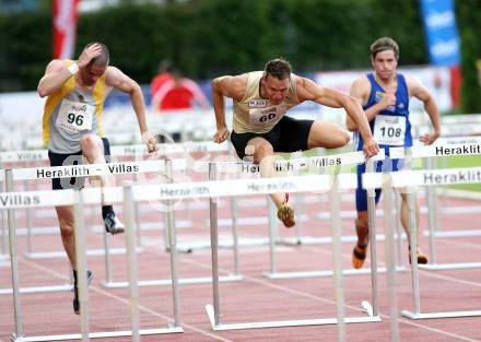 Leichtathletik. Top 4 Meeting in Villach. 10 Meter Huerden. Falk Balzer (Deutschland); Elmar Lichtenegger (Oesterreich),  Manuel Prazak (Oesterreich). Villach, am 16.6.2007.
Foto: Kuess
---
pressefotos, pressefotografie, kuess, qs, qspictures, sport, bild, bilder, bilddatenbank