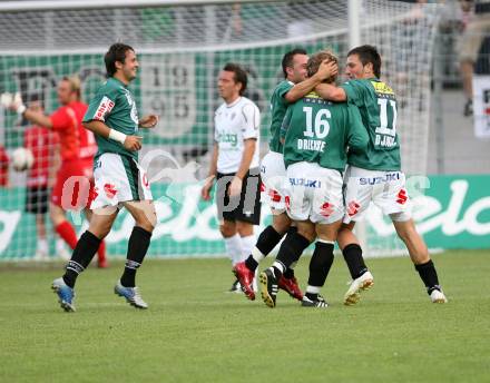 Fussball Bundesliga. SK Austria Kaernten gegen SV Josko Fenster Ried. Torjubel Ried. Klagenfurt, am 22.7.2007.
Foto: Kuess
---
pressefotos, pressefotografie, kuess, qs, qspictures, sport, bild, bilder, bilddatenbank