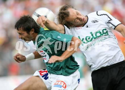 Fussball Bundesliga. SK Austria Kaernten gegen SV Josko Fenster Ried. Manuel Ortlechner (Kaernten), Juergen Pichorner (Ried). Klagenfurt, am 22.7.2007.
Foto: Kuess
---
pressefotos, pressefotografie, kuess, qs, qspictures, sport, bild, bilder, bilddatenbank