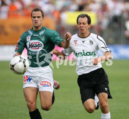 Fussball Bundesliga. SK Austria Kaernten gegen SV Josko Fenster Ried. Gerald Krajic (Kaernten), Ernst Dospel (Ried). Klagenfurt, am 22.7.2007.
Foto: Kuess
---
pressefotos, pressefotografie, kuess, qs, qspictures, sport, bild, bilder, bilddatenbank