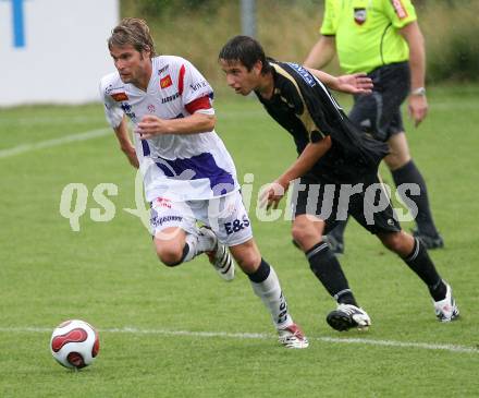 Fussball OEFB Cup. SAK gegen Bleiburg. Christian Kraiger (SAK), Christopher Sallinger (Bleiburg). Klagenfurt, am 28.7.2007.
Foto: Kuess
---
pressefotos, pressefotografie, kuess, qs, qspictures, sport, bild, bilder, bilddatenbank