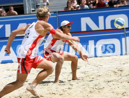 Beachvolleyball. Grand Slam. Daniel Hupfer, Paul Schroffenegger (Oesterreich). Klagenfurt, am 1.8.2007.
Foto: Kuess
---
pressefotos, pressefotografie, kuess, qs, qspictures, sport, bild, bilder, bilddatenbank