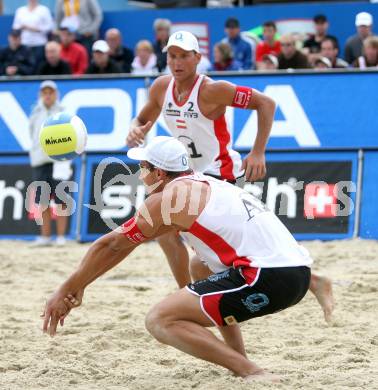 Beachvolleyball. Grand Slam.  Florian Gosch, Alexander Horst (Oesterreich). Klagenfurt, am 3.8.2007.
Foto: Kuess 
---
pressefotos, pressefotografie, kuess, qs, qspictures, sport, bild, bilder, bilddatenbank